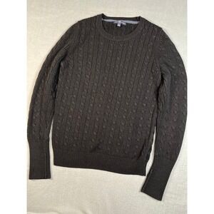 GAP Cable Knit Sweater Women L Fisherman Cabin Pullover Crew Neck Long Sleeve